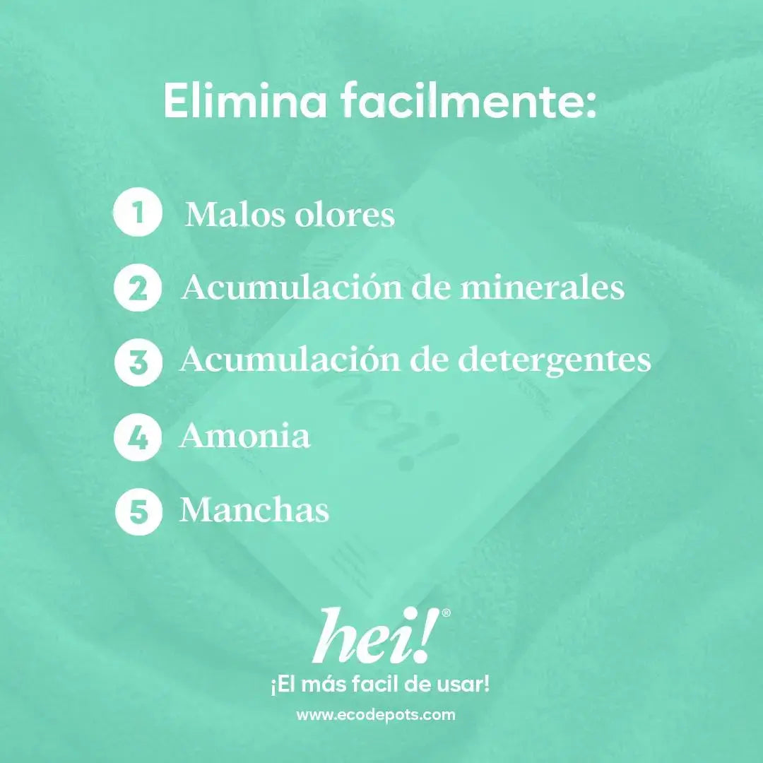 1 sobre de hei Desinfectante Textil 2 en 1 - EcoDepots.com