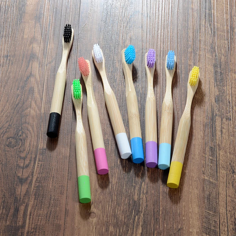 10Pcs Children bamboo toothbrushes and toothbrushes Eco Biodegradable Multicolor Toothbrush Oral Care Toothbrush kids Toothbrush EcoDepots.com