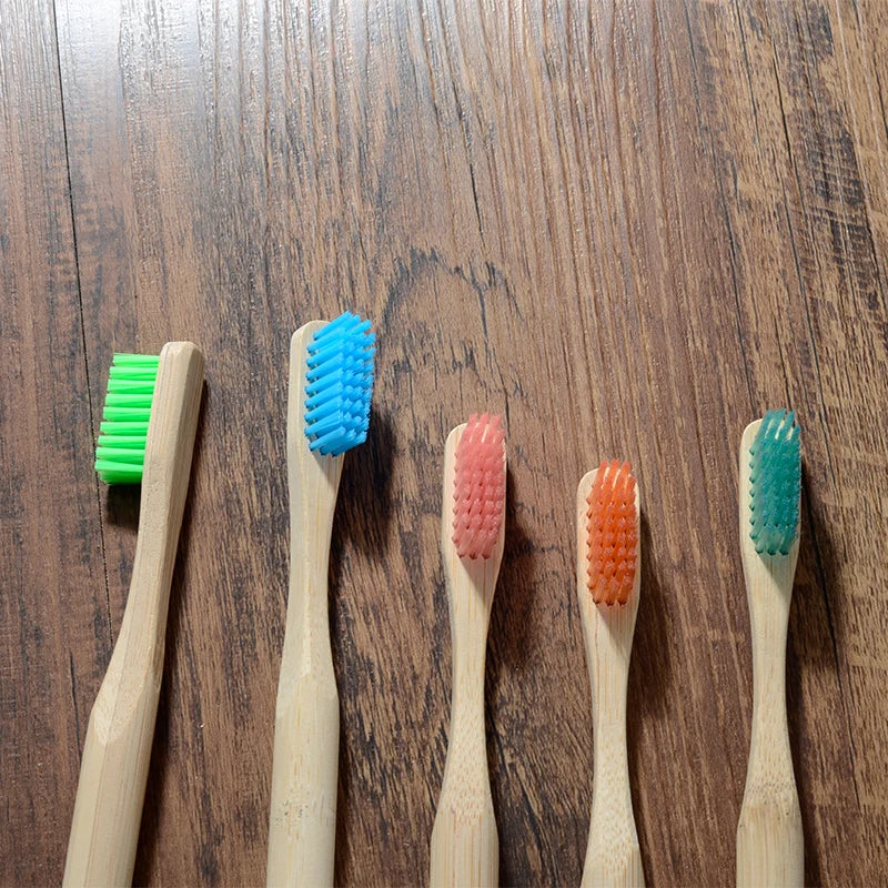 10 Pack Bamboo Toothbrush Medium Bristles Biodegradable Plastic-Free Toothbrushes Cylindrical Low Carbon Eco Bamboo Handle Brush EcoDepots.com