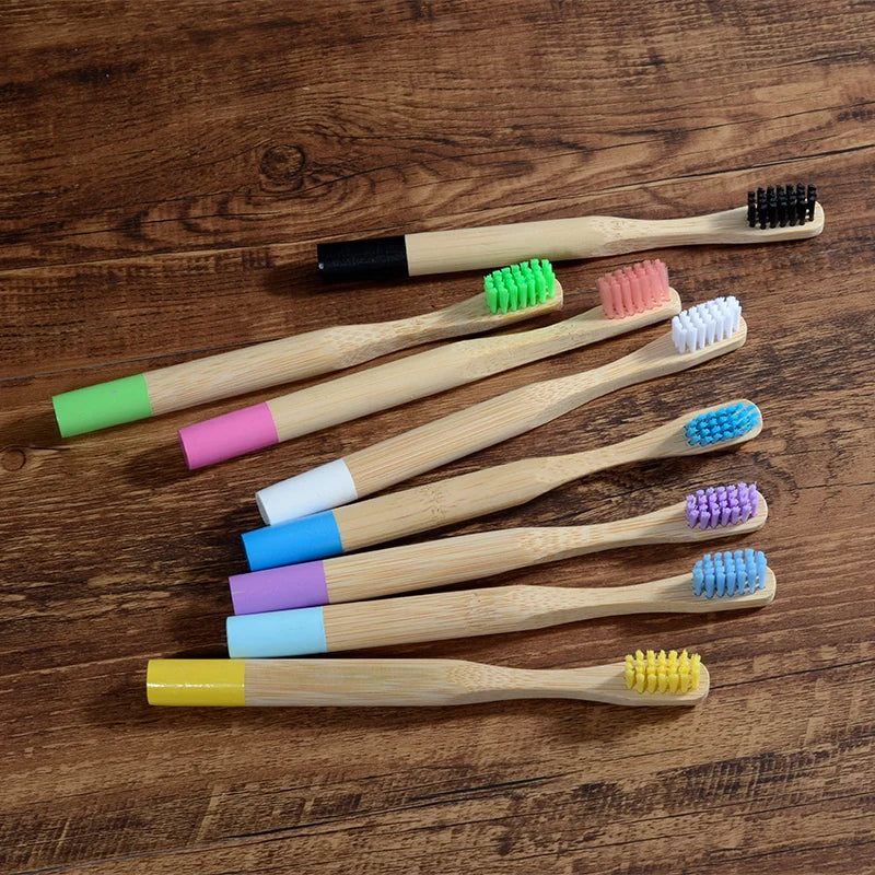 10Pcs Children bamboo toothbrushes and toothbrushes Eco Biodegradable Multicolor Toothbrush Oral Care Toothbrush kids Toothbrush EcoDepots.com