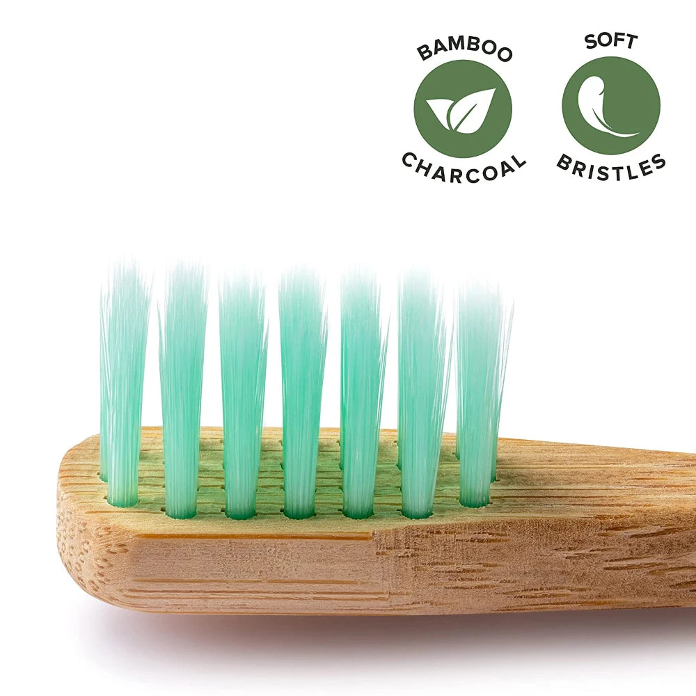 Kids Bamboo Toothbrushes 5 Pack BPA Free Soft Bristles Toothbrush Eco Friendly Natural Bamboo Toothbrush Set Compostable Wooden EcoDepots.com